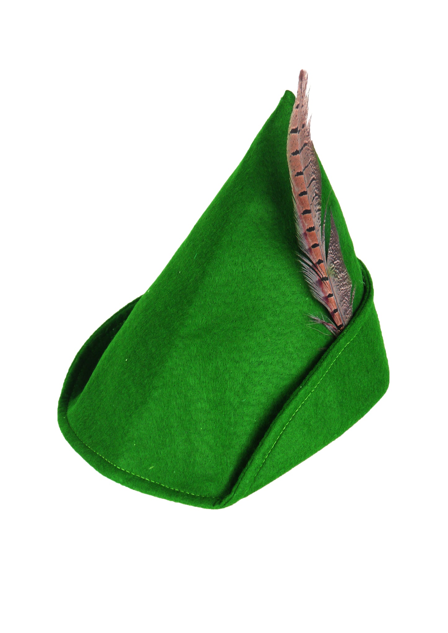 Green Robin Hood Hat with Feather - Peter Pan World Book Day Fancy Dress Party Hat