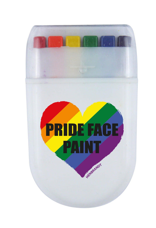Rainbow Pride Flag Face Paint Crayon Fan Brush LGBTQ Gay Pride Fancy Dress Party Make Up - Labreeze