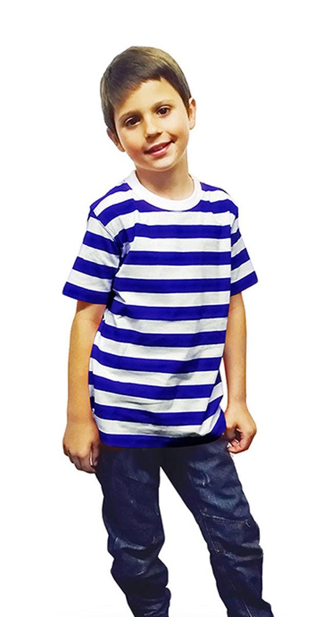 Sailor Boy Naval Officer Sea Sailor Uniform T-Shirt with Blue Ribbon Hat Marine Navy Fancy Dress - Labreeze