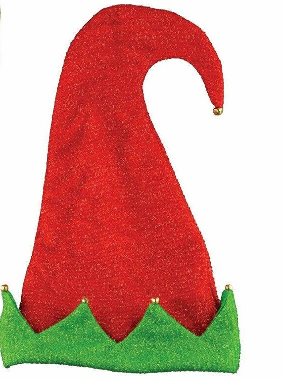 Santa Helper Sparkly Elf Hat Socks Ears Red Shoe Covers Christmas Fancy Dress - Labreeze