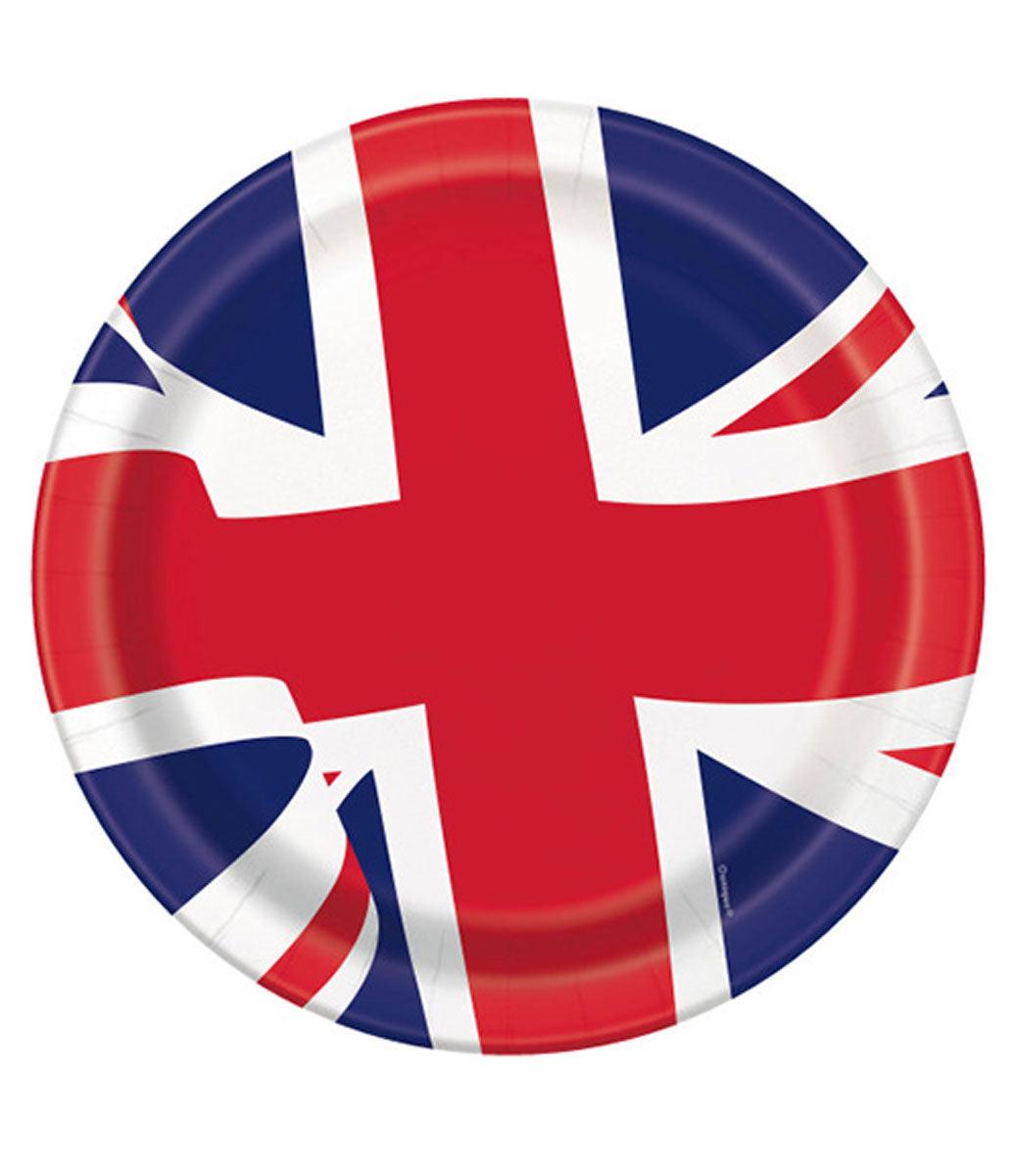 Union Jack 9inch Paper Plates Pack of 8 King Charles Coronation Celebration Tableware Party Plates - Labreeze