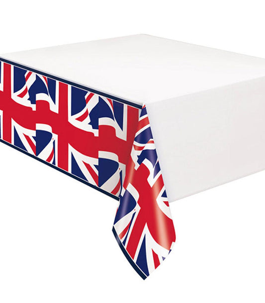 Union Jack Plastic Table Cover 54x108cm King Charles Coronation Celebration Party Tableware - Labreeze