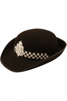 Adult Policewoman Black Felt Hat – Fancy Dress Costume Accessory