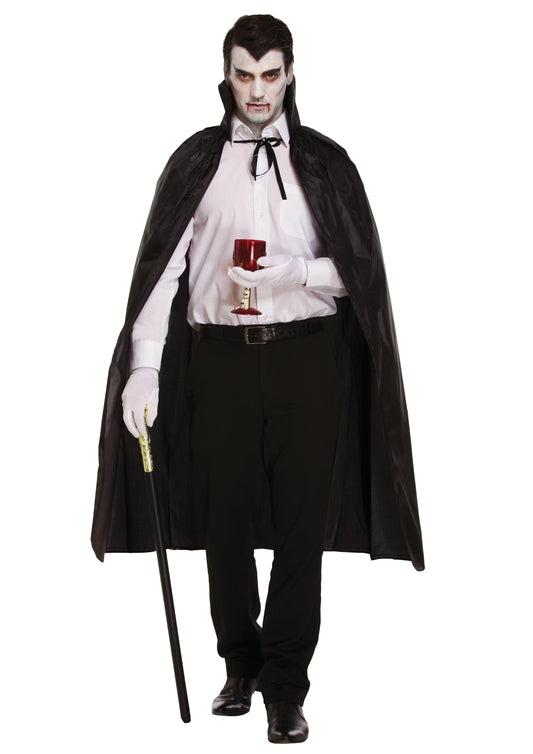 Adult Black Long Cape Halloween Black Dracula Vampire Dress up Party Costume - Labreeze