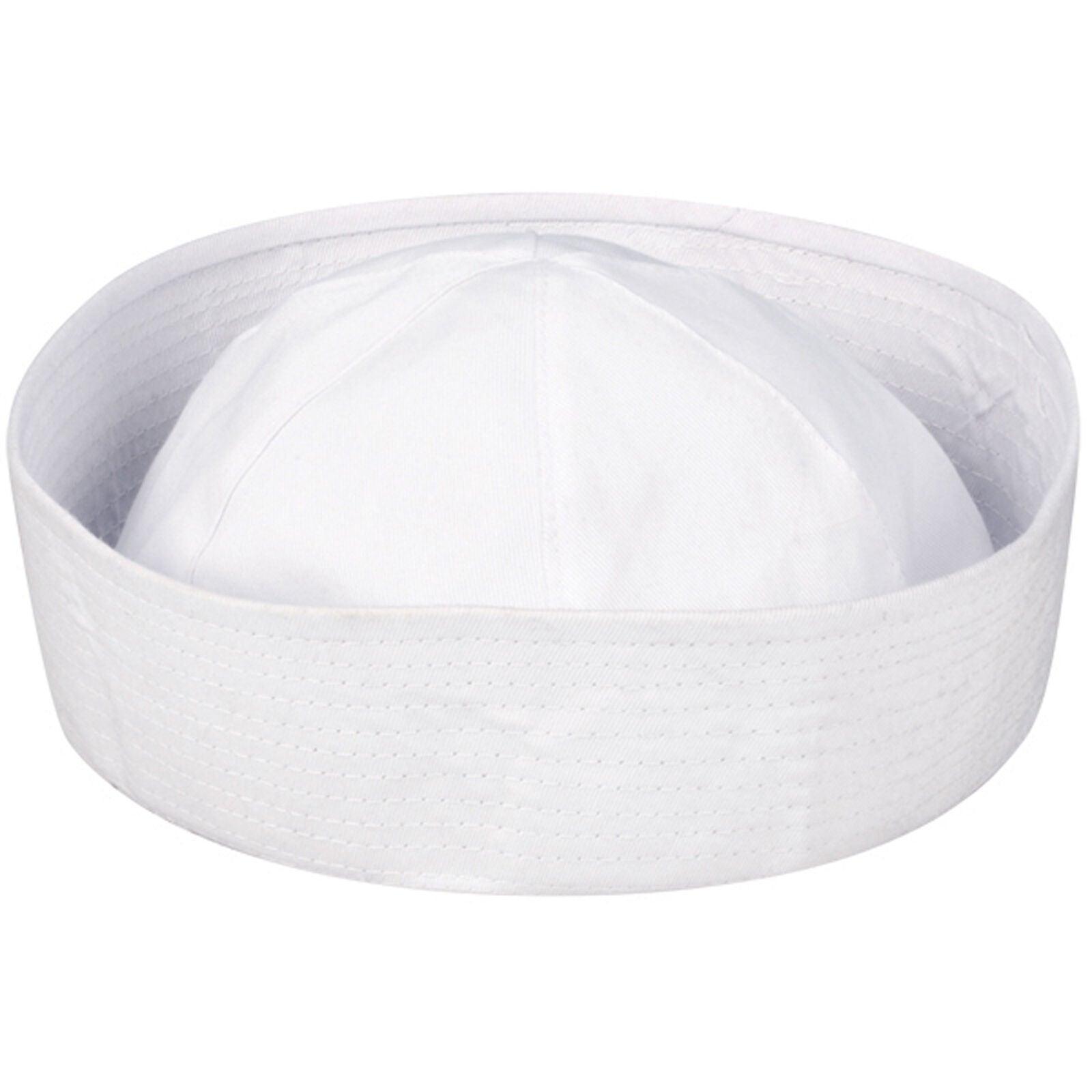 Adult Sailor White Doughboy Hat Navy Marine Sea Party Fancy Dress Accessory - Labreeze