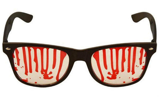Adults Austin Glasses with Blood Clear Lens Halloween Party Accessory - Labreeze