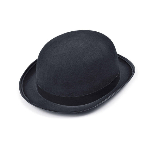 Adults Bowler Hat Black Feature Budget Fancy Dress Accessory - Labreeze