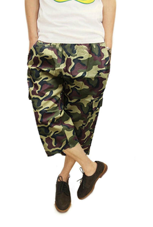 Adults Boys Camouflage 3/4 Trousers Combat Military Armed Forces Fancy Dress - Labreeze