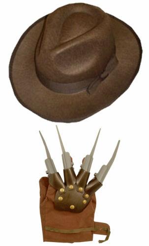 Adults Brown Safari Explorer Hat with Claw Glove Halloween Horror Fancy Dress Se - Labreeze