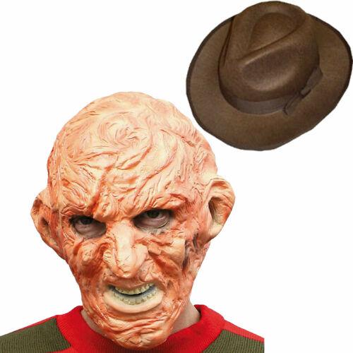 Adults Burnt Man Mask with Explorer Hat Halloween Horror Fancy Dress Set - Labreeze