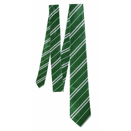 Adults Evil School Wizard Green White Striped Necktie Tie Fancy Dress Accessory - Labreeze