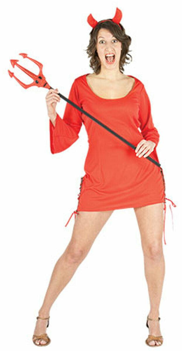 Adults Hot Devil Furnis Costume Halloween Ladies Fancy Dress Party Outfit - Labreeze