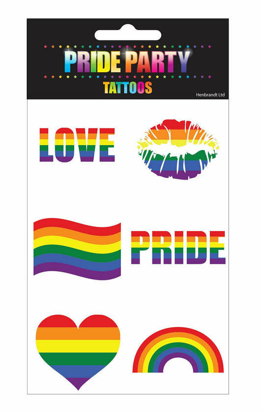 Adults Multicolor Pride Tattoo 6Pcs Set Temporary Body Art Celebrations Tattoos - Labreeze