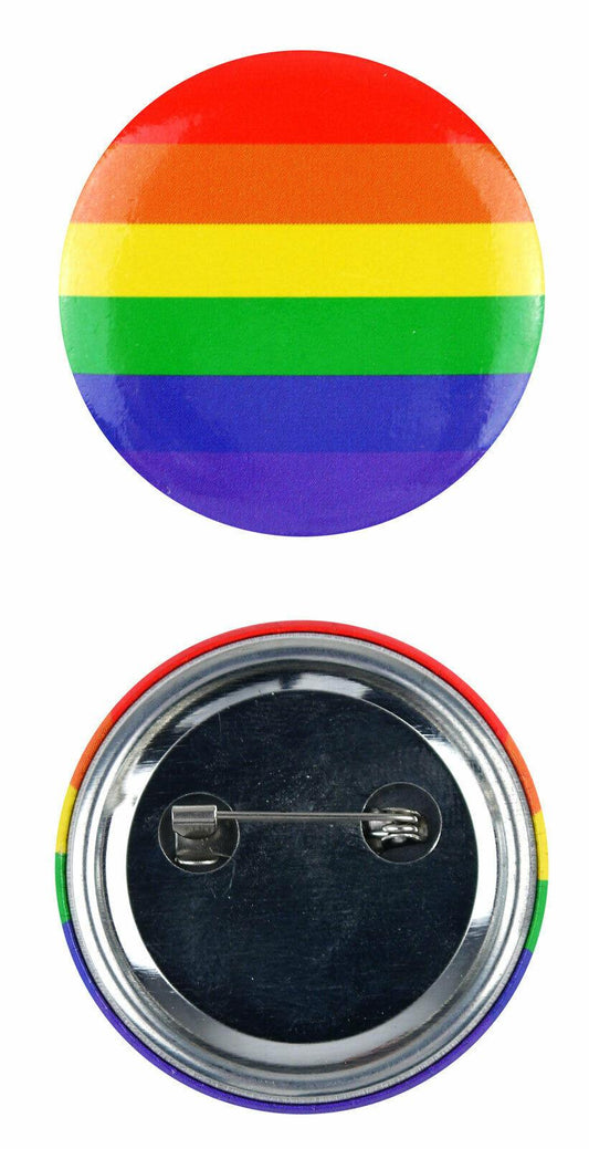 Adults Rainbow Button Pin Pride Badge LGBT Flag Freedom Event March Accessory - Labreeze