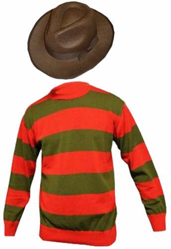 Adults Red Green Jumper with Explorer Hat Halloween Horror Party Fancy Dress - Labreeze