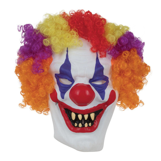 Adults Scary Clown Mask with Hair Evil Halloween Fancy Dress Kids Boys Mens - Labreeze