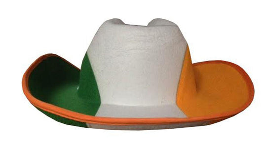 Adults St Patrick’s Day Cowboy Hat Green/White/Orange Irish Saint Hat Fancy Dres - Labreeze