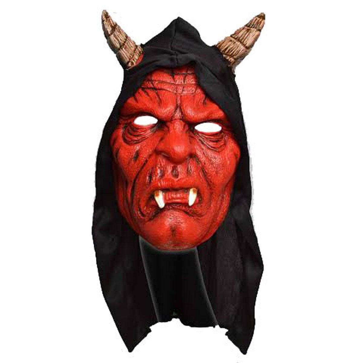 Adults Unisex Hooded Devil Mask with Horns Black Cape Party Costume - Labreeze