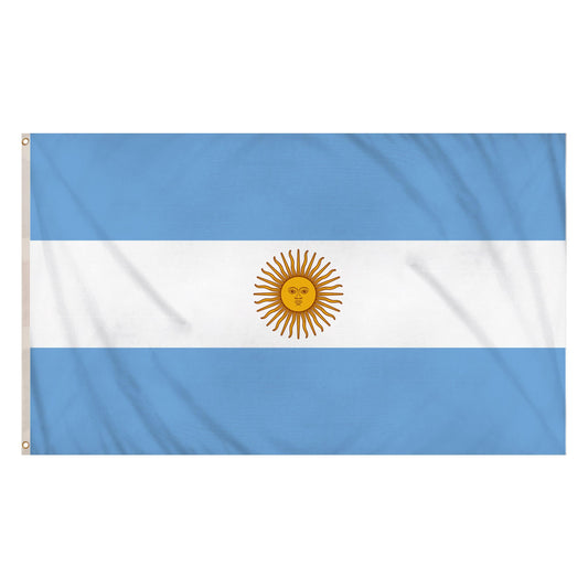 Argentina Flag 5ft x 3ft Double Stitched Seam Metal Eyelets Polyester World Cup Support Flag - Labreeze