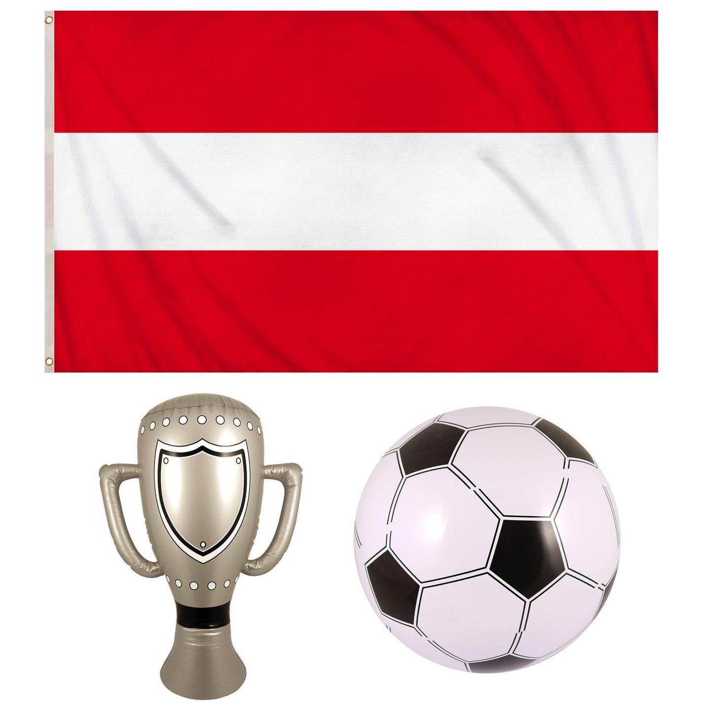 Austria National Flag Metal Eyelets Inflatable Trophy Football World Cup Celebration Set - Labreeze