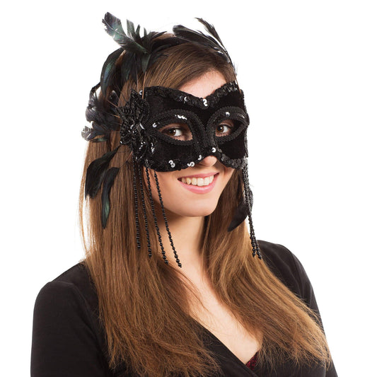Black Velvet & Feathers Face Eye Mask - Labreeze