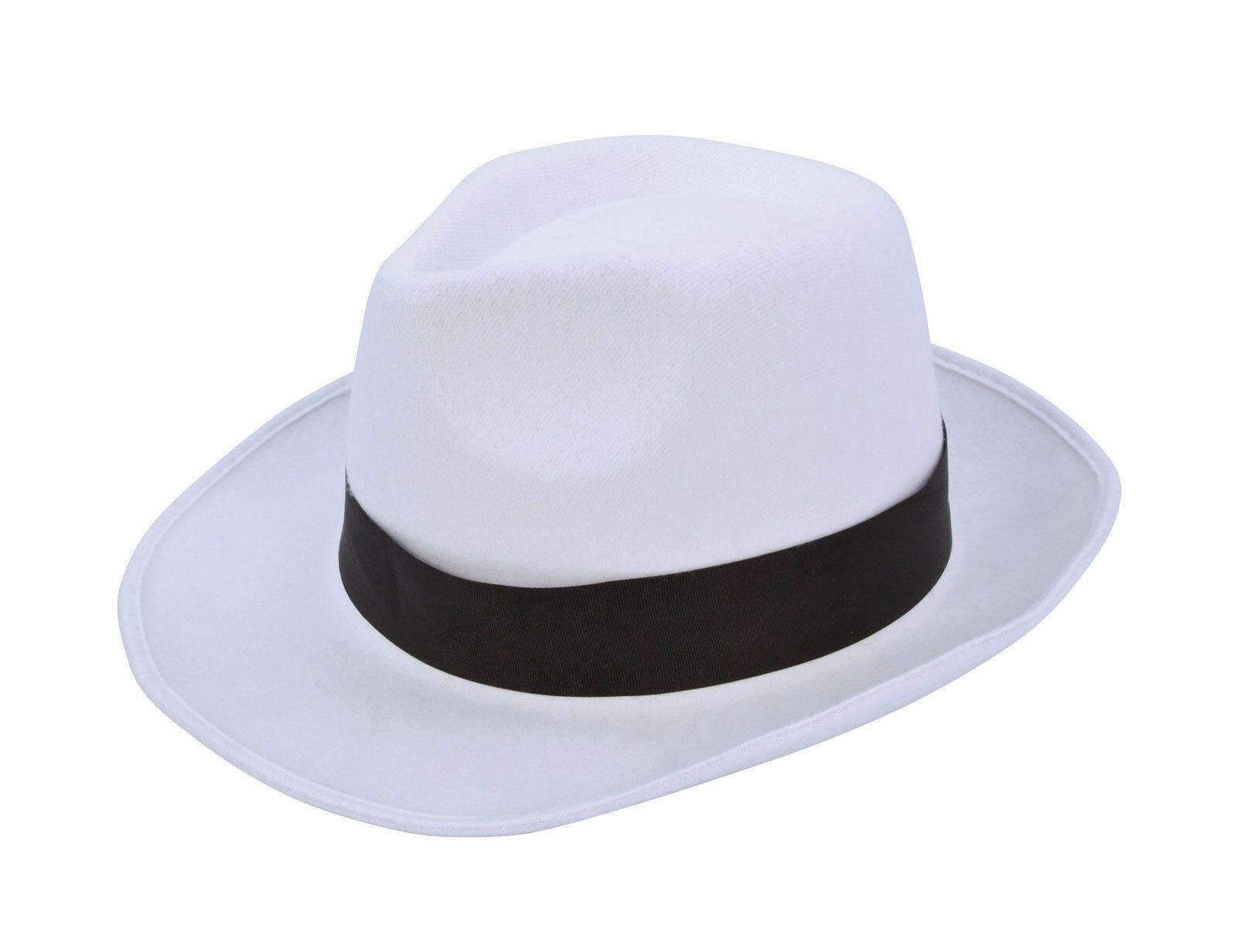 Boys Gangster Hat White with Black Band Mafia Fancy Outfit Accessory - Labreeze