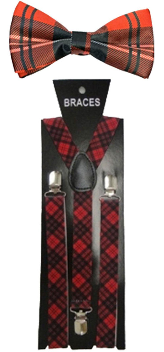Burns Night Tartan Braces Bow Tie Scottish Fancy Dress - Labreeze