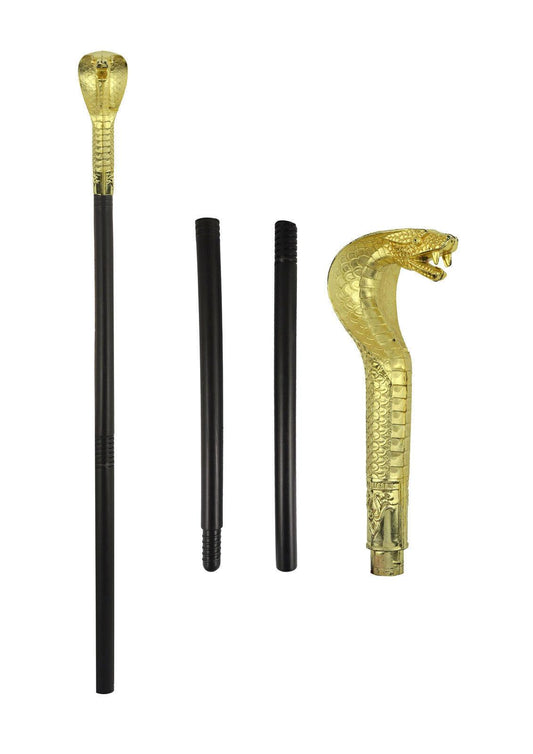 Cane Snake Scepter Gold Top 3 Pc Set Egyptian Pharaoh Fancy Dress Walking Cane - Labreeze