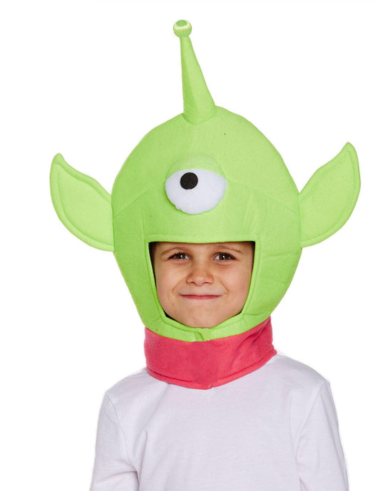 Child One-Eyed Monster Hat - Green Space Alien Story World Book Day Fancy Dress - Labreeze