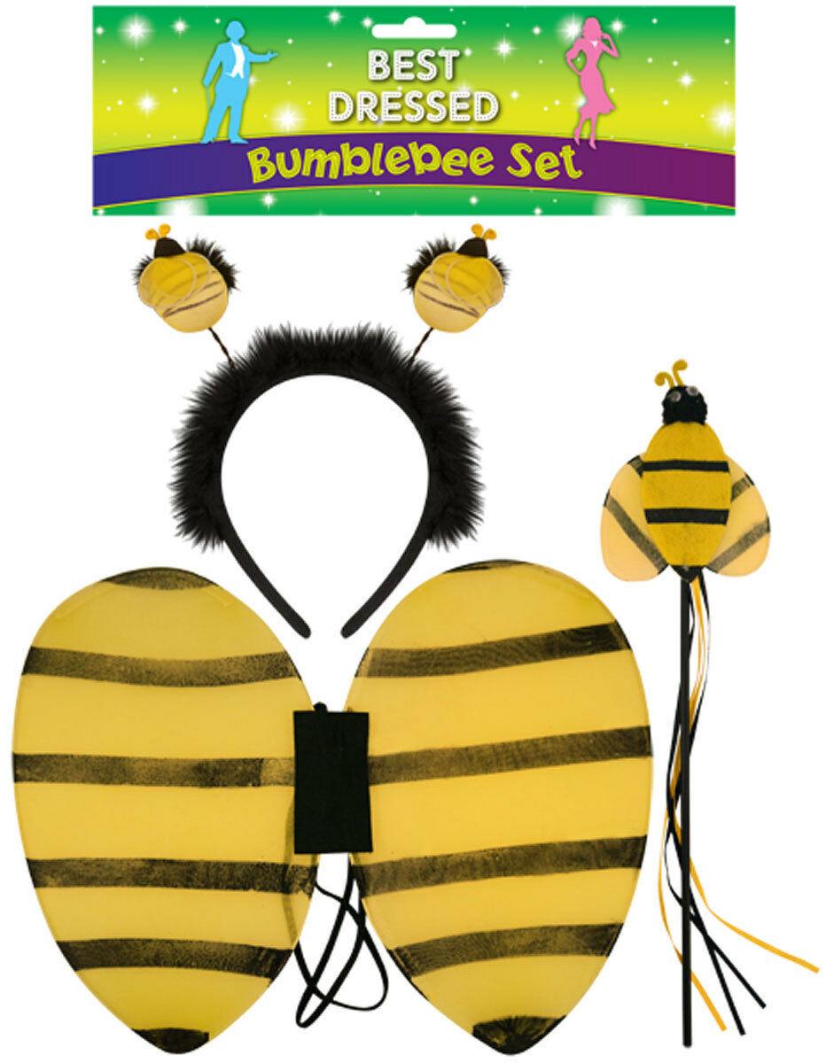 Children’s Bumblebee Wings Head Boppers Dress up 3Pc Set Kids Fancy dress - Labreeze