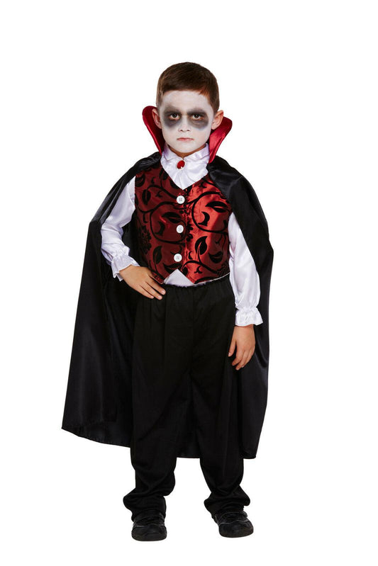 Children’s Deluxe Vampire Costume Boys Halloween Horror Dracula Fancy Dress Outf - Labreeze