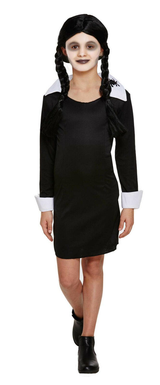Children's Girls Scary Daughter Costume Fancy Dress Outfit Wednesday Adams - Labreeze