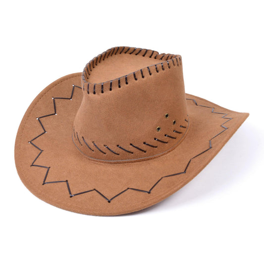 Cowboy Hat Stitched Brown