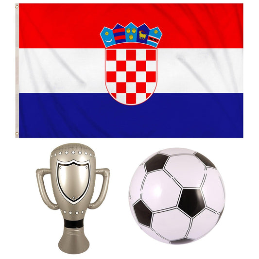 Croatia National Flag Metal Eyelets Inflatable Trophy, Football FIFA World Cup Celebration - Labreeze