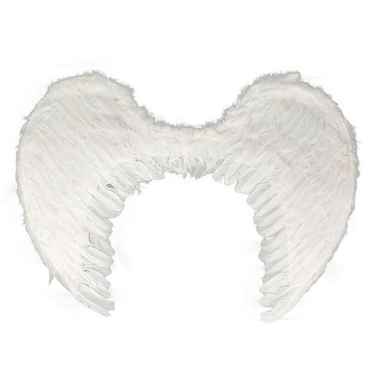 Deluxe Large White Real Feather Angel Wings Ladies Fairy Tale Party Fancy Dress - Labreeze
