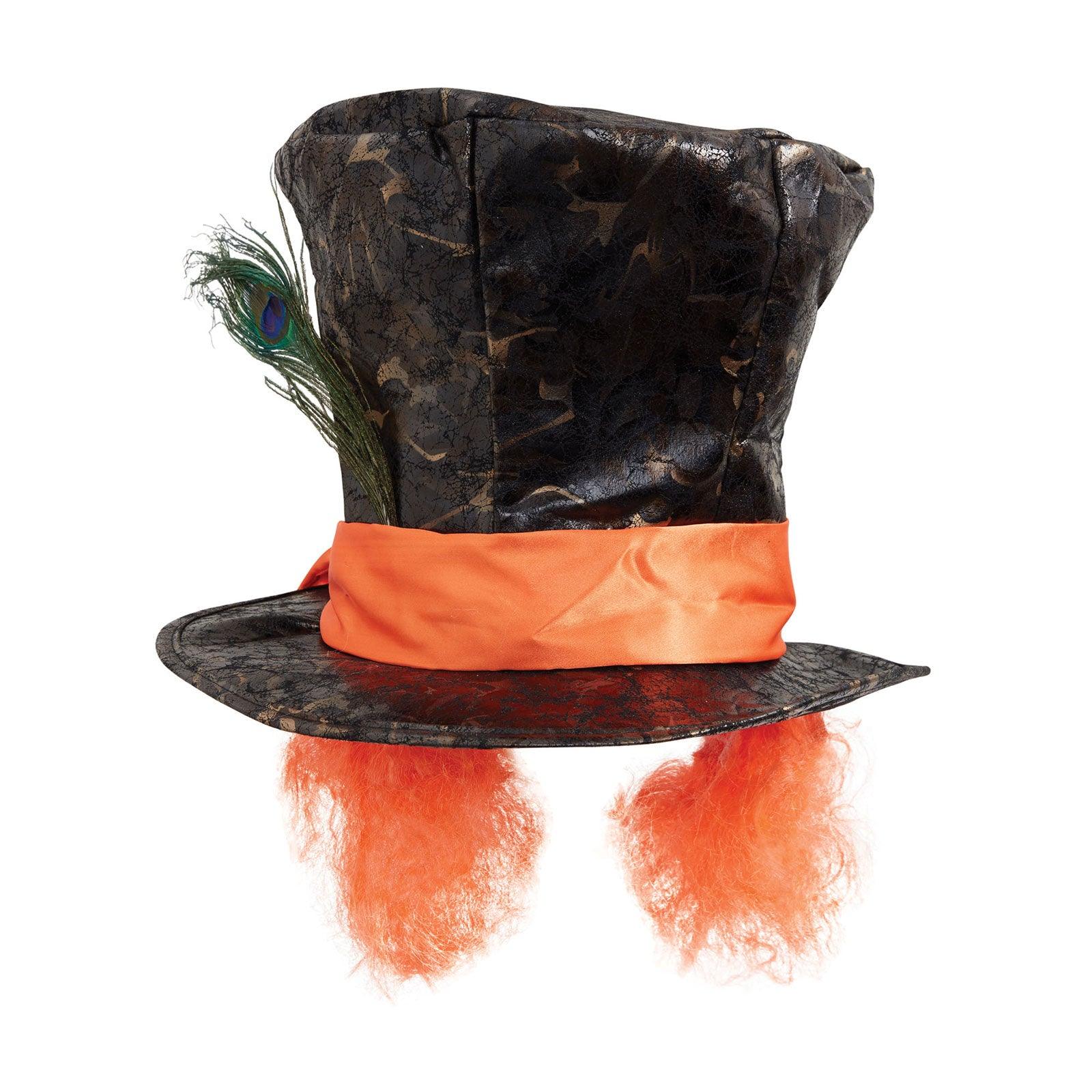 Deluxe Mad Hattter Top Hat with Hair Adults Book Week Fancy Dress Party Hat - Labreeze