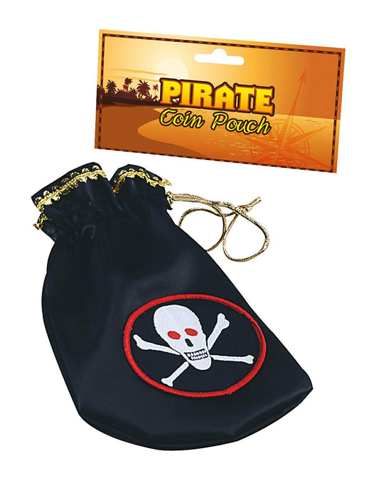 Deluxe Pirate Goonies Coin Pouch Bag Mens Womens Pirate Fancy Dress Accessory - Labreeze