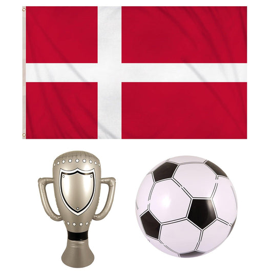 Denmark National Flag Metal Eyelets Inflatable Trophy, Football FIFA World Cup Celebration - Labreeze