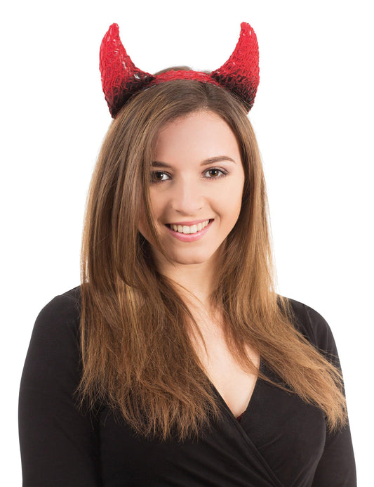 Devil Horns Black/Red on Headband - Labreeze
