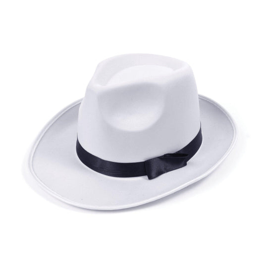 Gangster Hat White Satin Finish