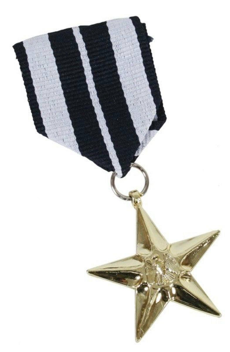 Gold Plastic Combat Hero Military Medal Army Navy RAF Paintball Party Accessory - Labreeze