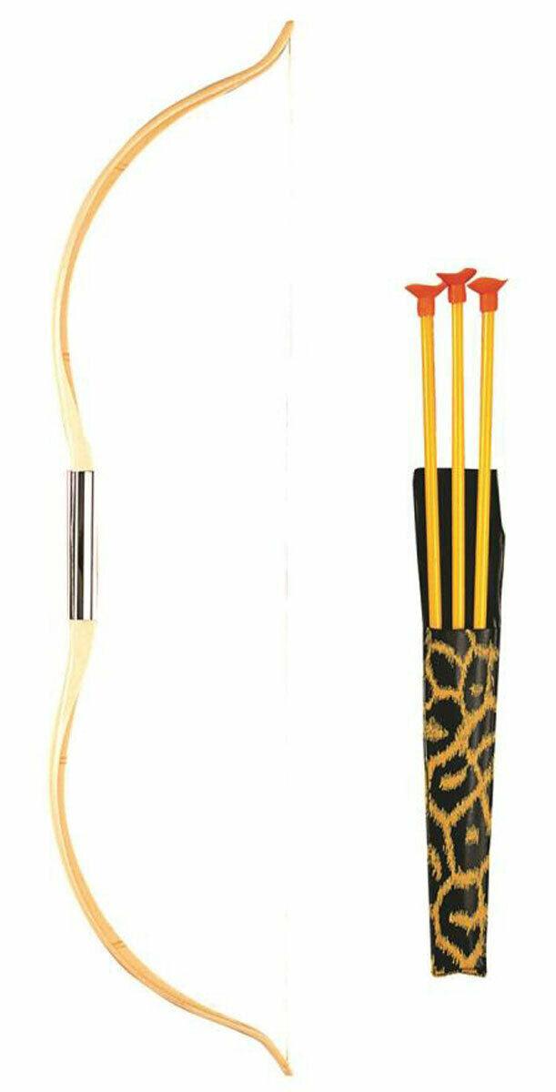 Indian Bow & Arrow Play Set Toy Plastic Archery Cowboys Outdoor Garden - Labreeze