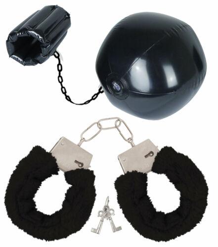 Inflatable Ball & Chain Handcuffs Prisoner Convict Hen Stag Do Decorations - Labreeze