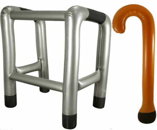 INFLATABLE BLOW UP TOY WALKING FRAME & STICK OLD PEOPLE NOVELTY FANCY DRESS - Labreeze
