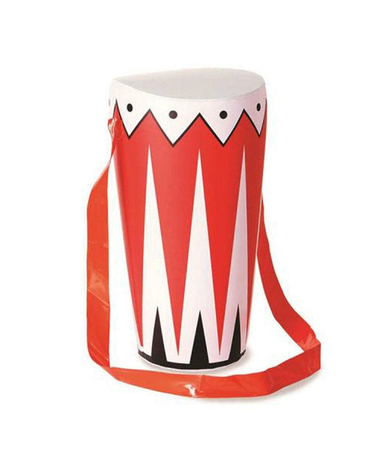 Inflatable Drum with Neck Strap Blow Up Decor Bongo Jungle Theme Party Prop - Labreeze
