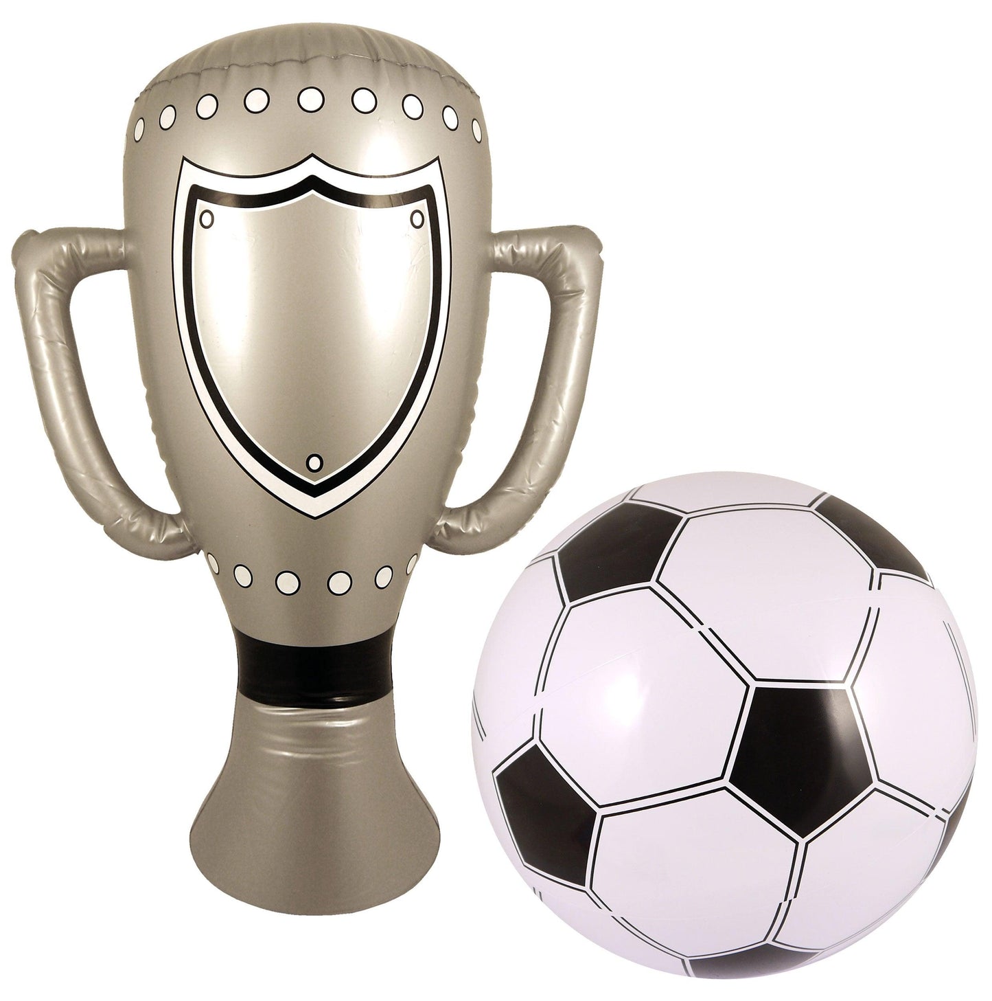 Inflatable Football Blow up with Silver Trophy Kids Toys Party Decoration Prop - Labreeze