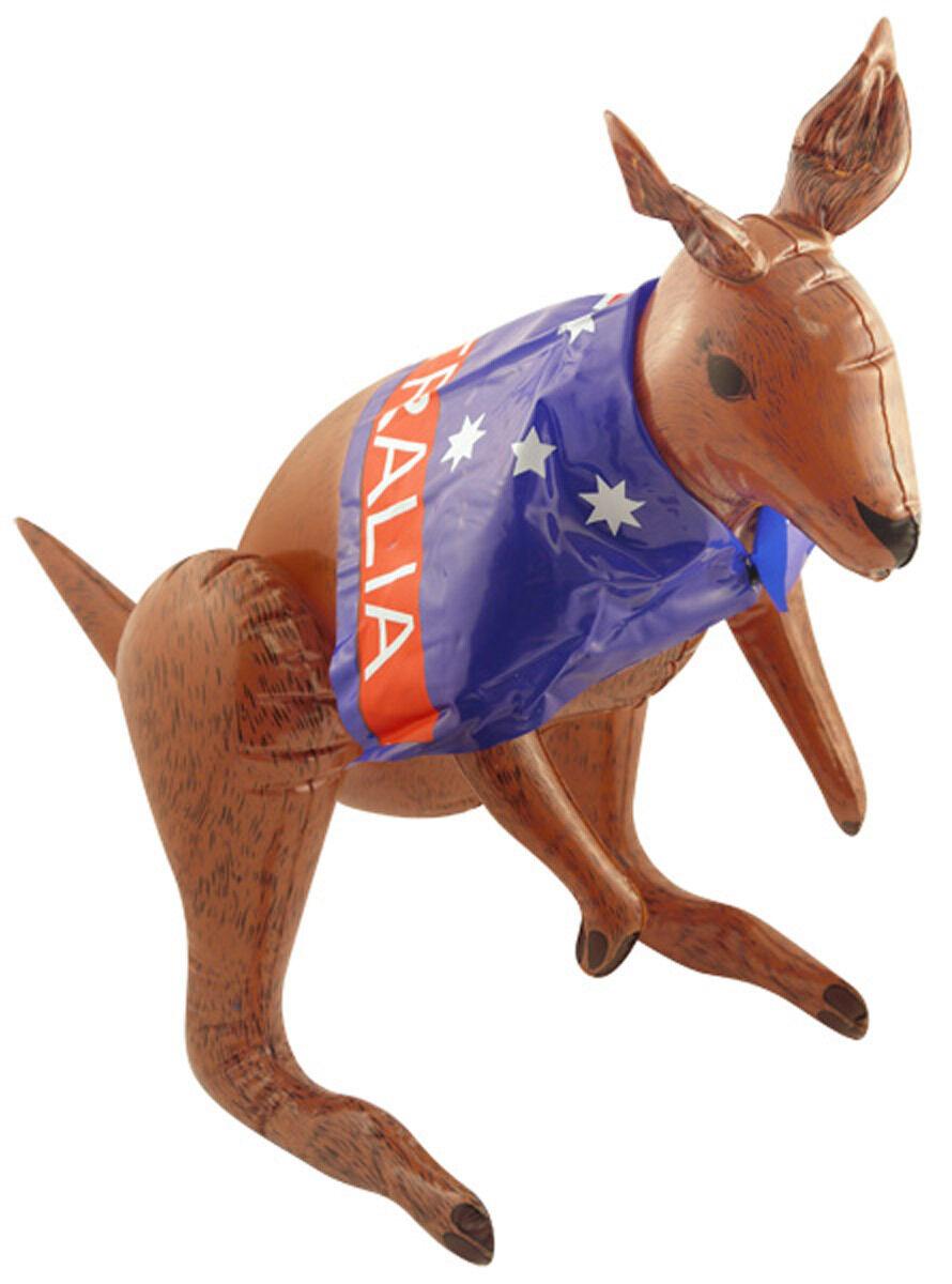 Inflatable Kangaroo with Australian Flag Blow Up Fancy Dress Accessory - Labreeze