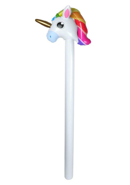Inflatable Unicorn White Stick 110cm Blow Up Toy Fantasy Animal Magic Prop - Labreeze