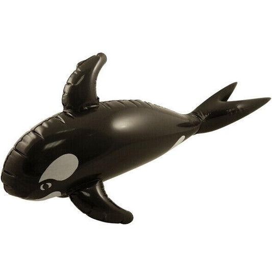 Inflatable Whale Black 85 cm Blow up Pool Hawaiian Beach Party Decoration Prop - Labreeze