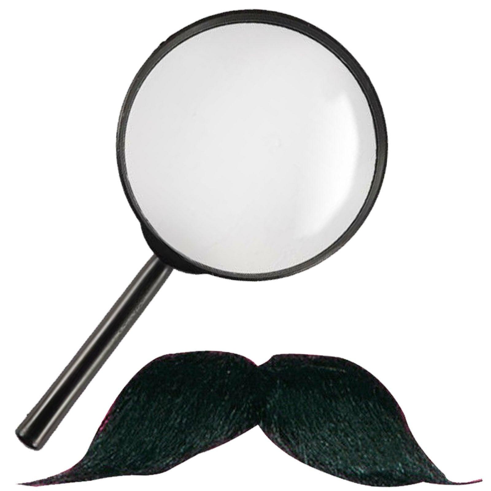 Jumbo Magnifying Glass Belgium Detective Mustache World Book Day Party Set - Labreeze